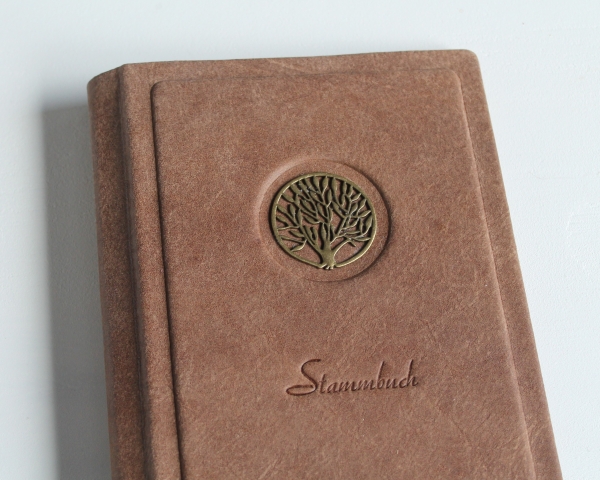 Stammbuch LEBENSBAUM aus braunem Büffelleder